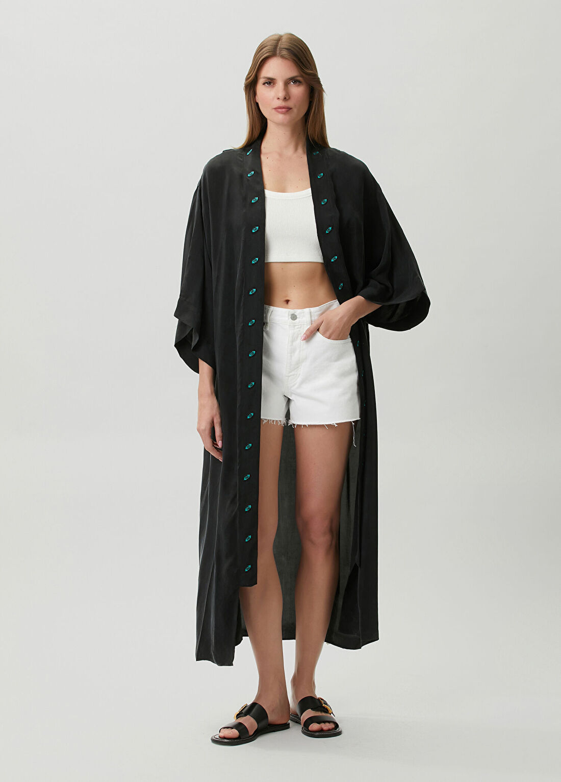 Jaquette Jilda Koza Siyah Kimono
