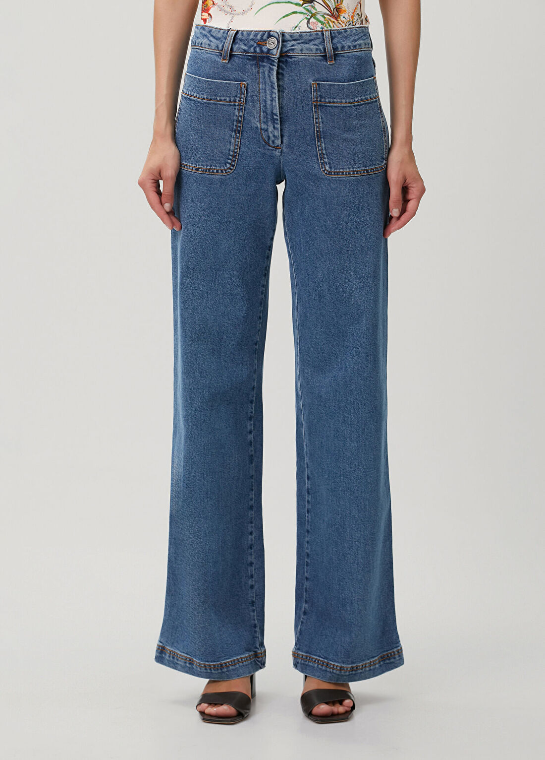 Etro Mavi Jean Pantolon görsel 3