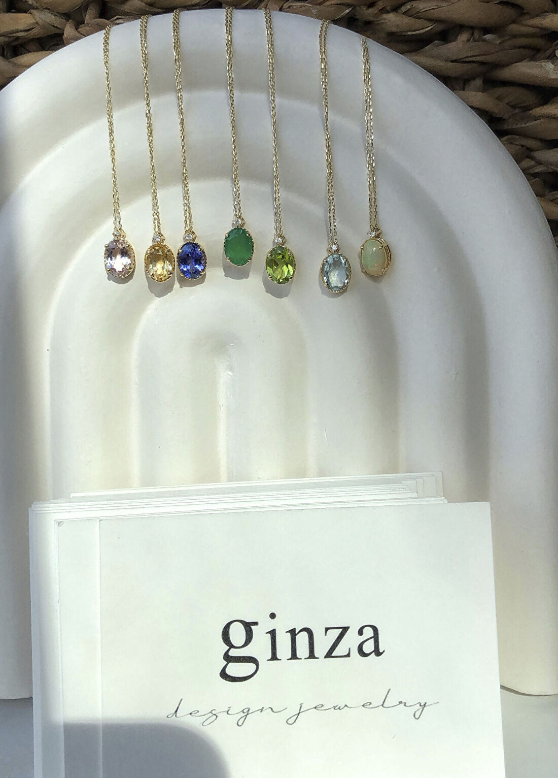 Ginza Design Jewelry Biggee Tanzanite Pırlanta Taşlı 14 Ayar Altın Kadın Kolye görsel 3