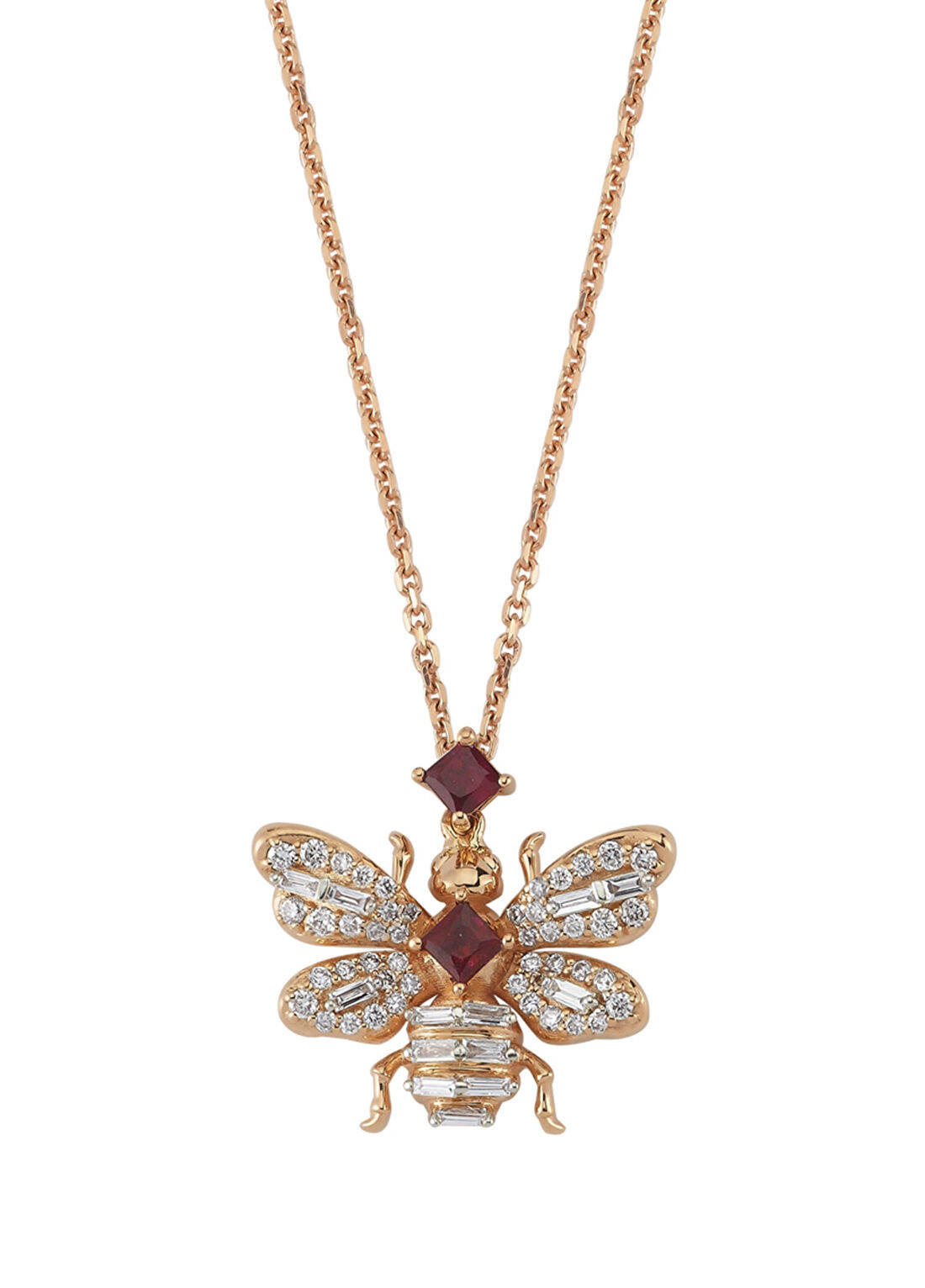 Bee Goddess Queen Bee Zümrüt Pırlanta Kadın Altın Kolye görsel 3
