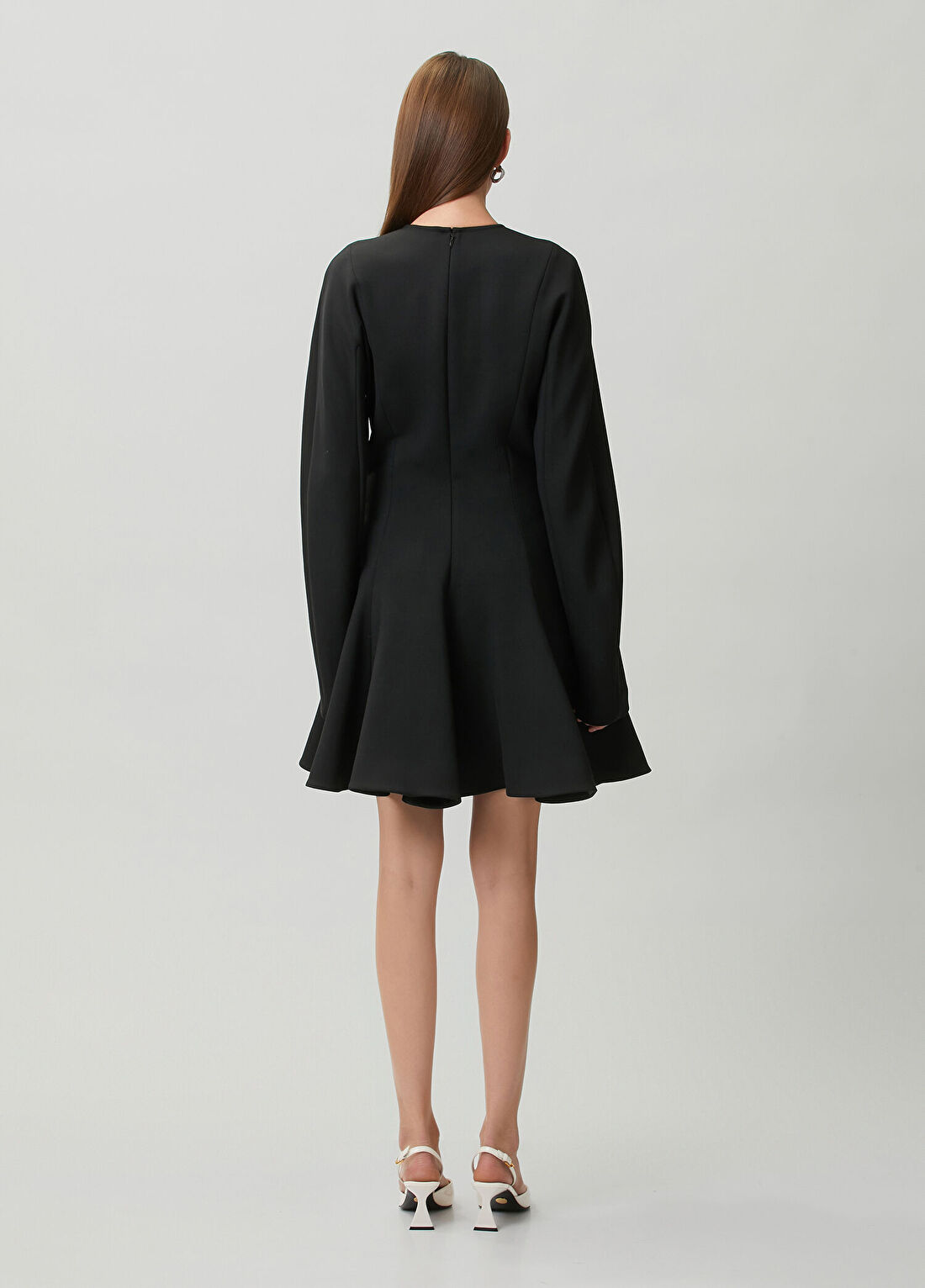 Stella McCartney Siyah Volanlı Mini Elbise görsel 4