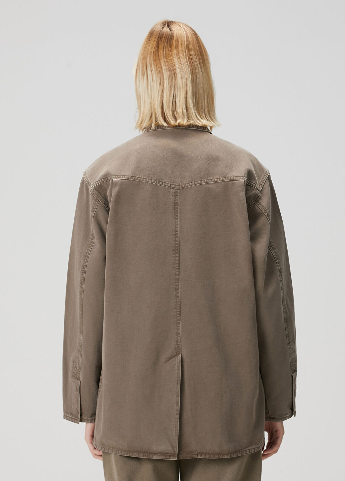Marant Etoile Nevala Bronz Kruvaze Denim Ceket görsel 4