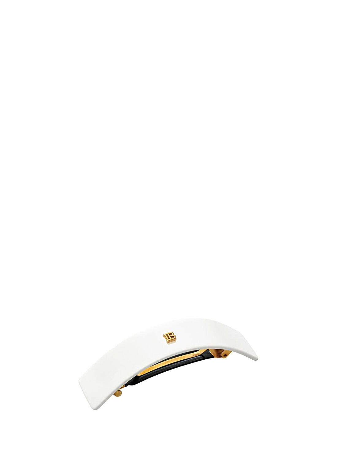Balmain Cellulose Acetate Barrette Pour Cheveux Beyaz Büyük Boy Kadın Toka