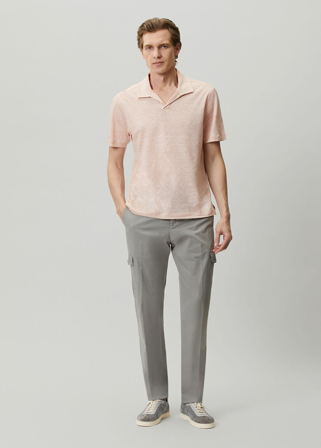 Kiton Gri Beli Kordonlu Kargo Pantolon