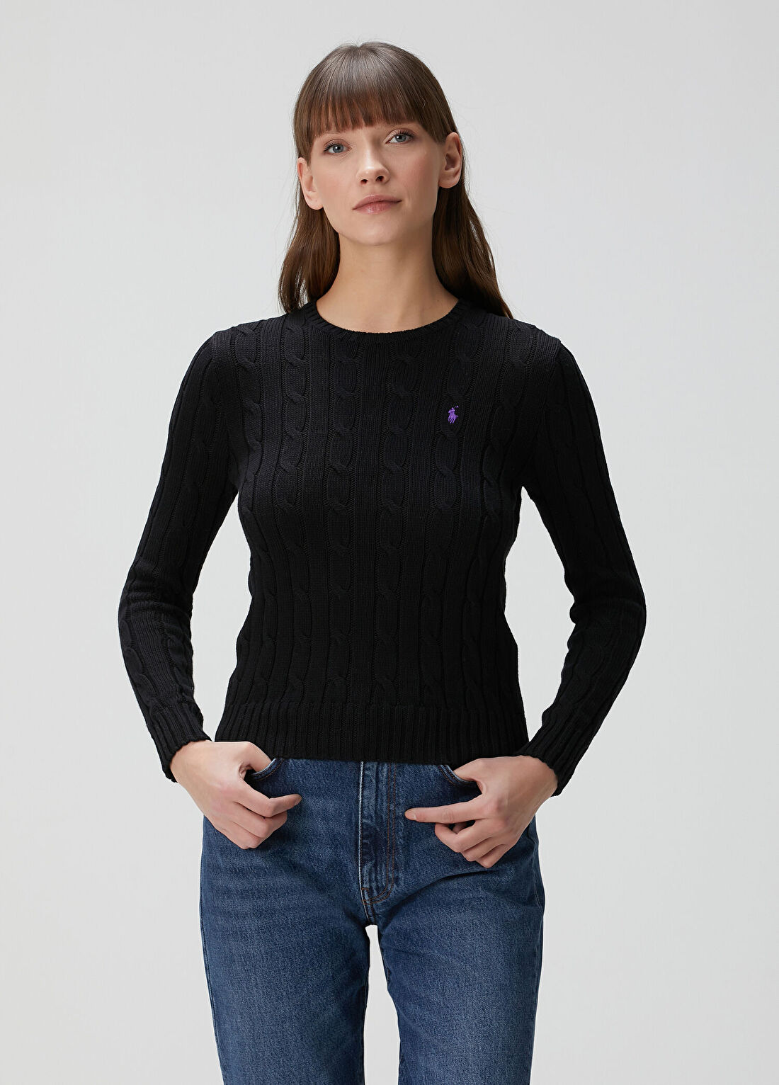 Polo Ralph Lauren Siyah Saç Örgülü Triko görsel 3