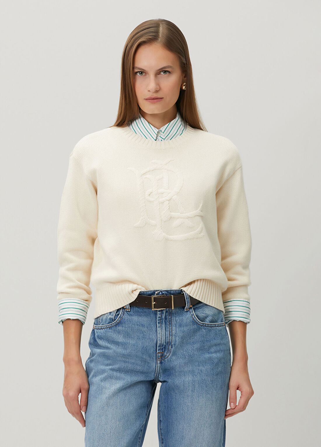 Lauren Ralph Lauren Krem Kazak görsel 3