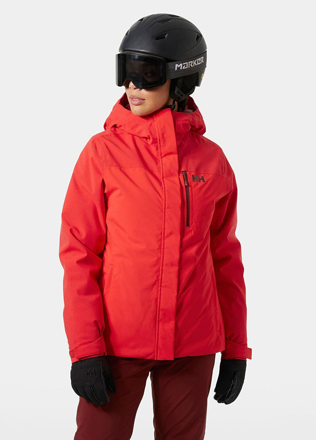 Helly Hansen W Snowplay Alert Red Kapüşonlu Kadın Mont