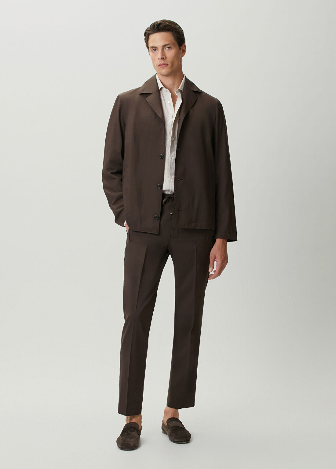 Corneliani Kahverengi Yün Mont görsel 2