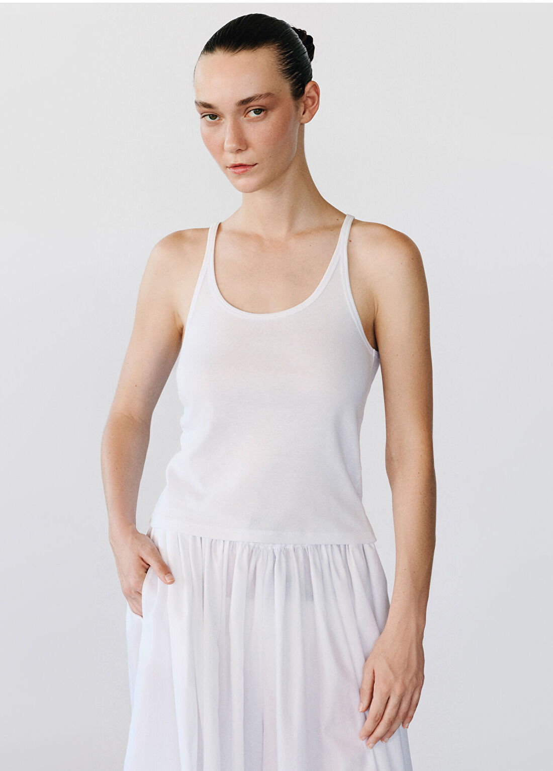 Rawe The Simple Beyaz Askılı Kadın Body