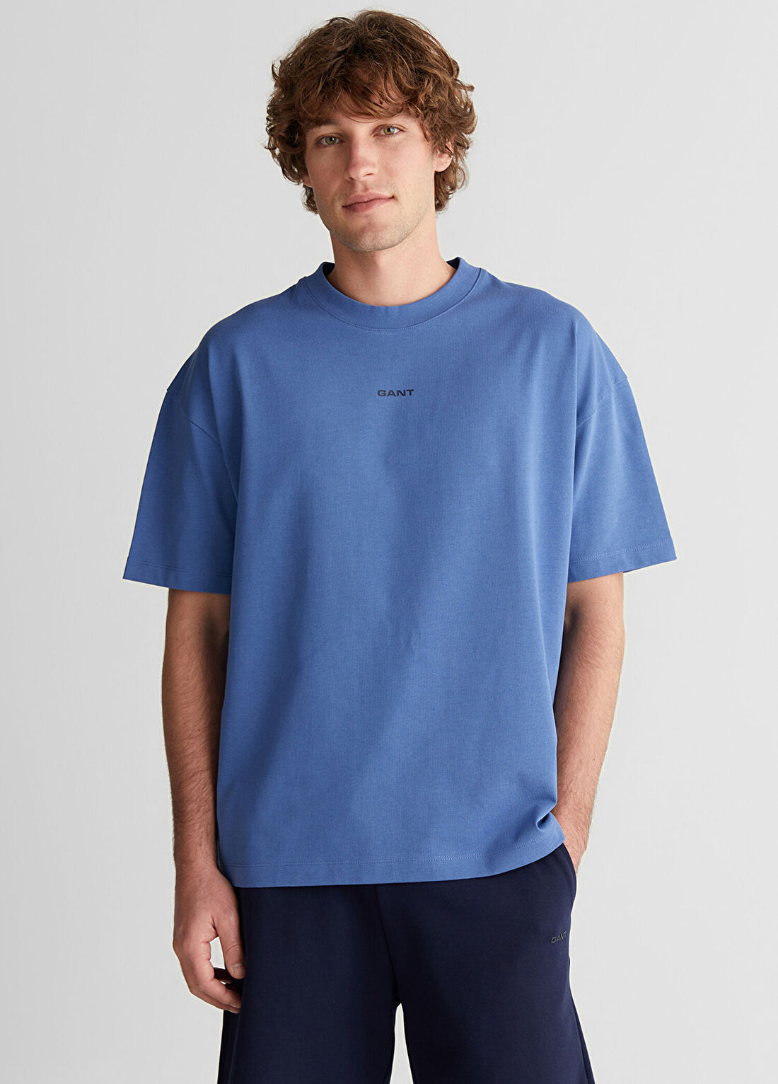 Gant Mavi Baskılı Pamuklu Kısa Kollu Erkek T-Shirt