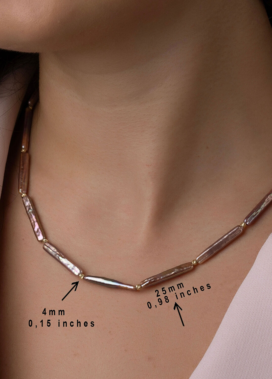 Safir Mücevher Deep Sea Tasarım İnci Kolye görsel 3