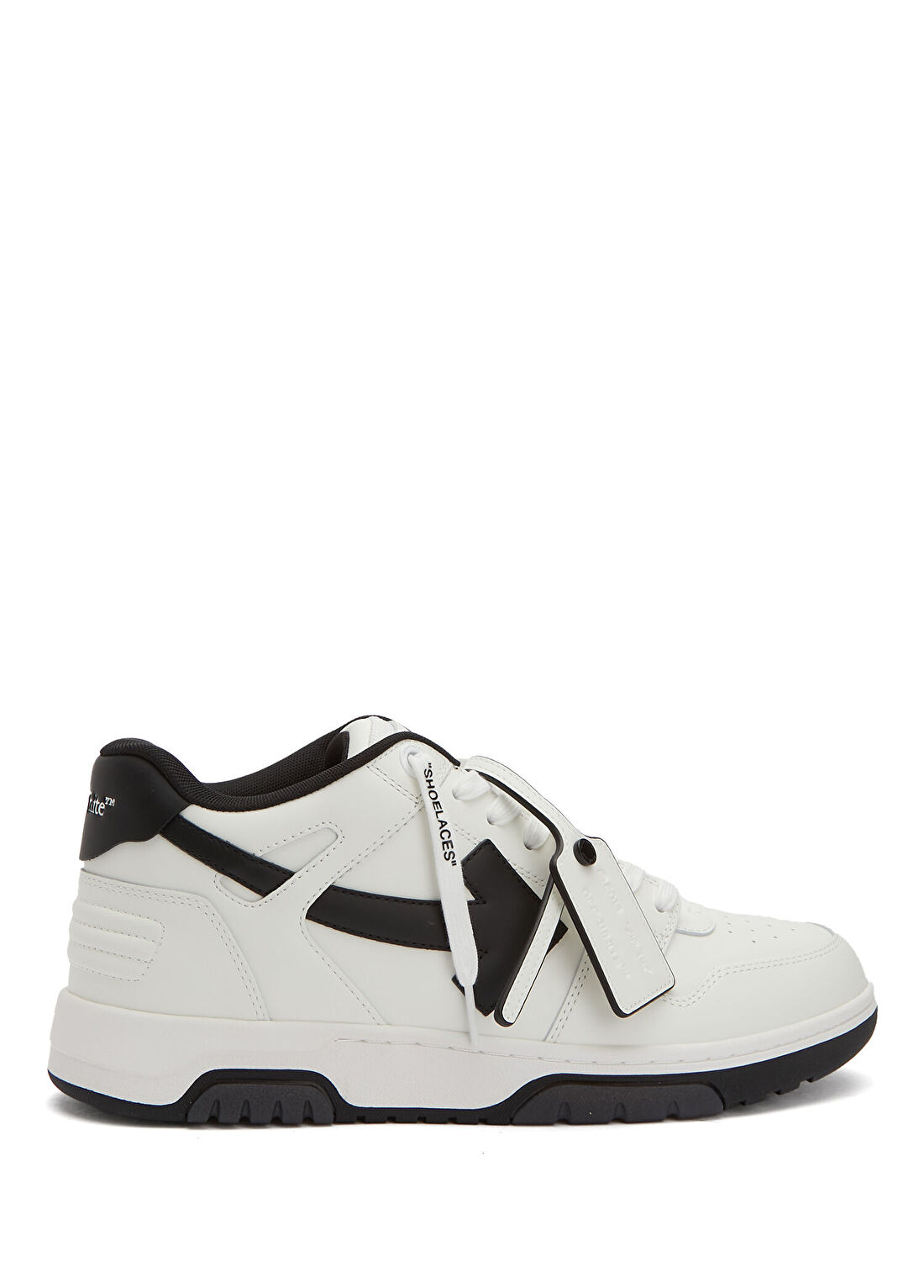 Off-White Out Of Office Siyah Beyaz Erkek Deri Sneaker