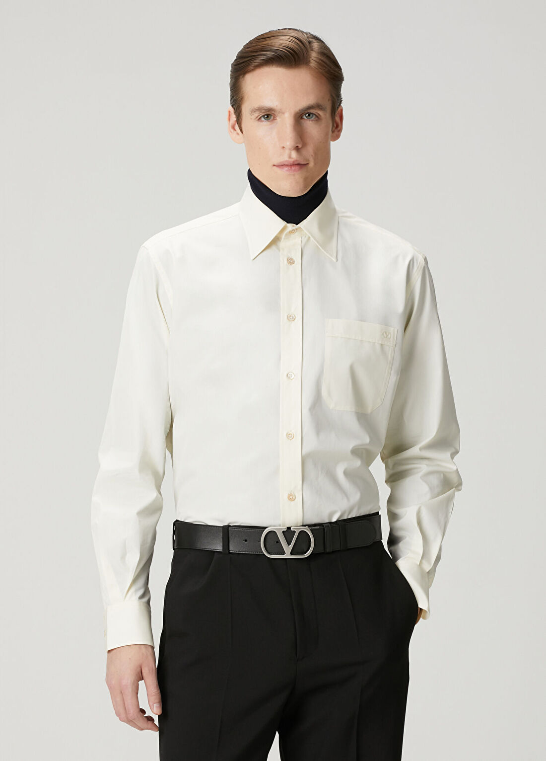 Valentino VLogo Krem Oxford Gömlek