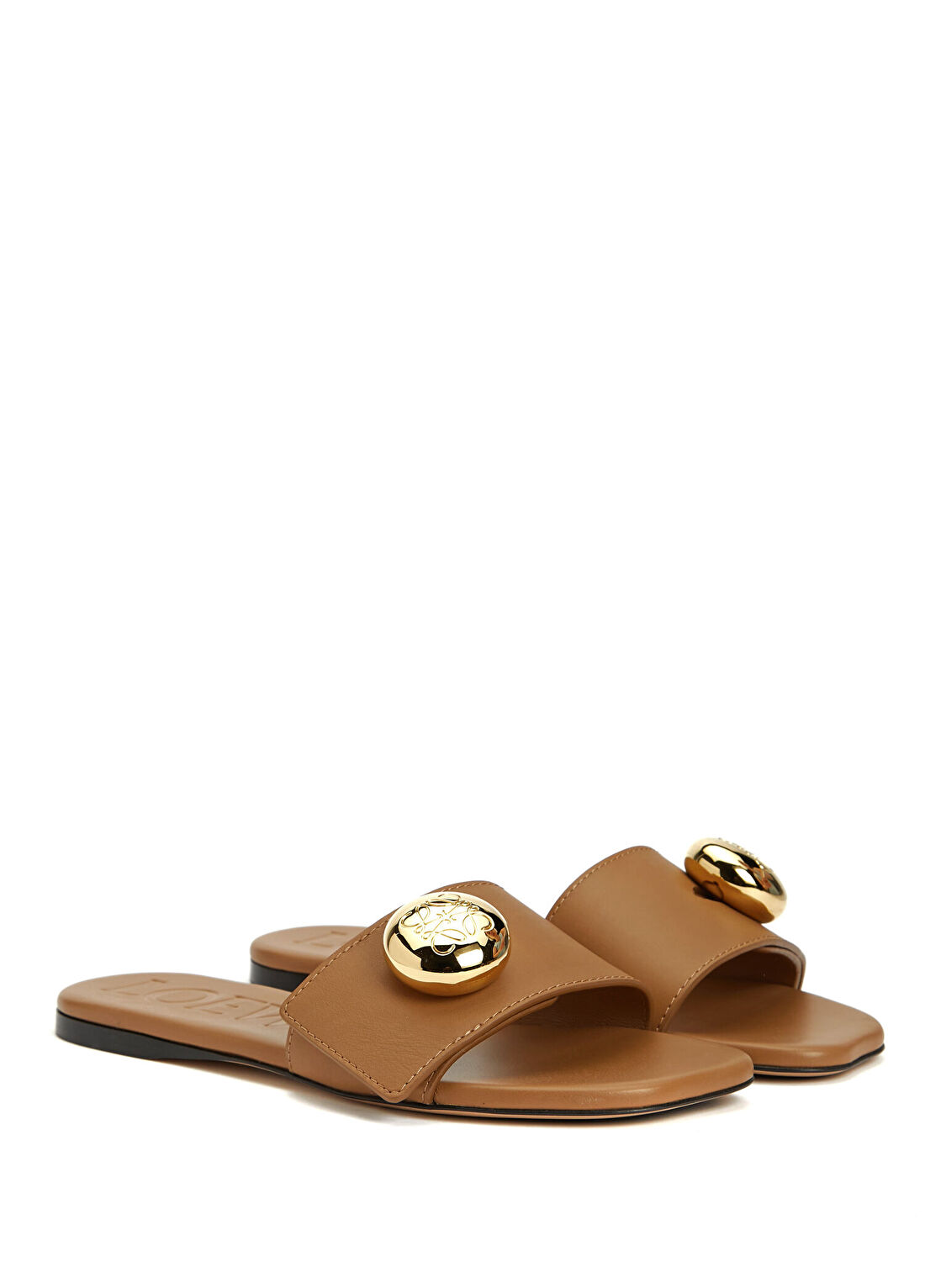 Loewe Pebble Taba Kadın Deri Terlik görsel 2