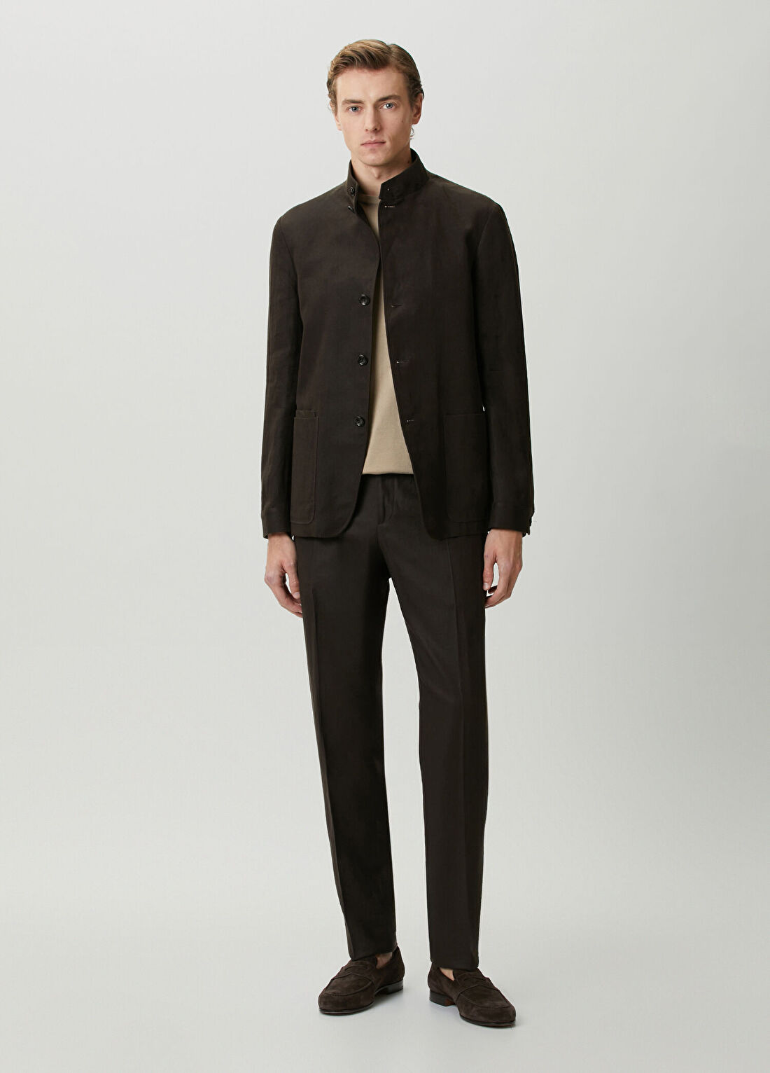 Zegna Kahverengi Keten Pantolon
