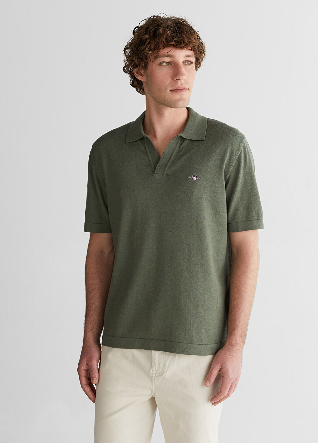 Gant Yeşil Polo Yaka Regular Fit Kısa Kollu Erkek Triko