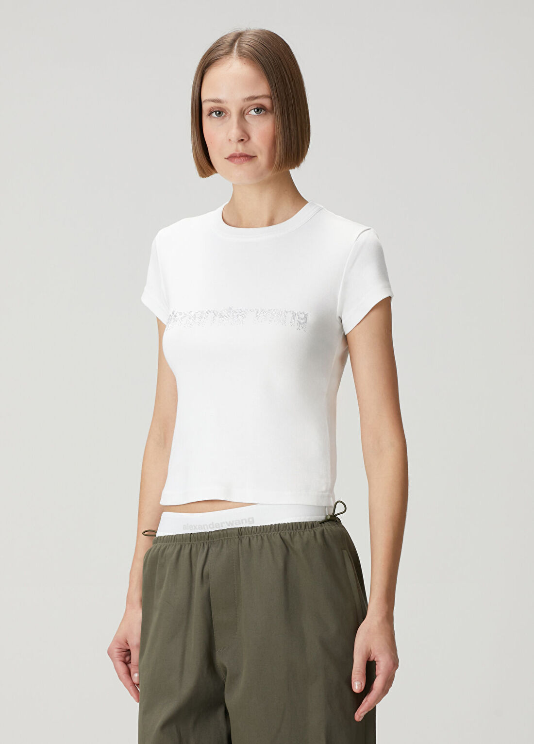 Alexander Wang Beyaz Hotfix Logolu T-shirt görsel 3