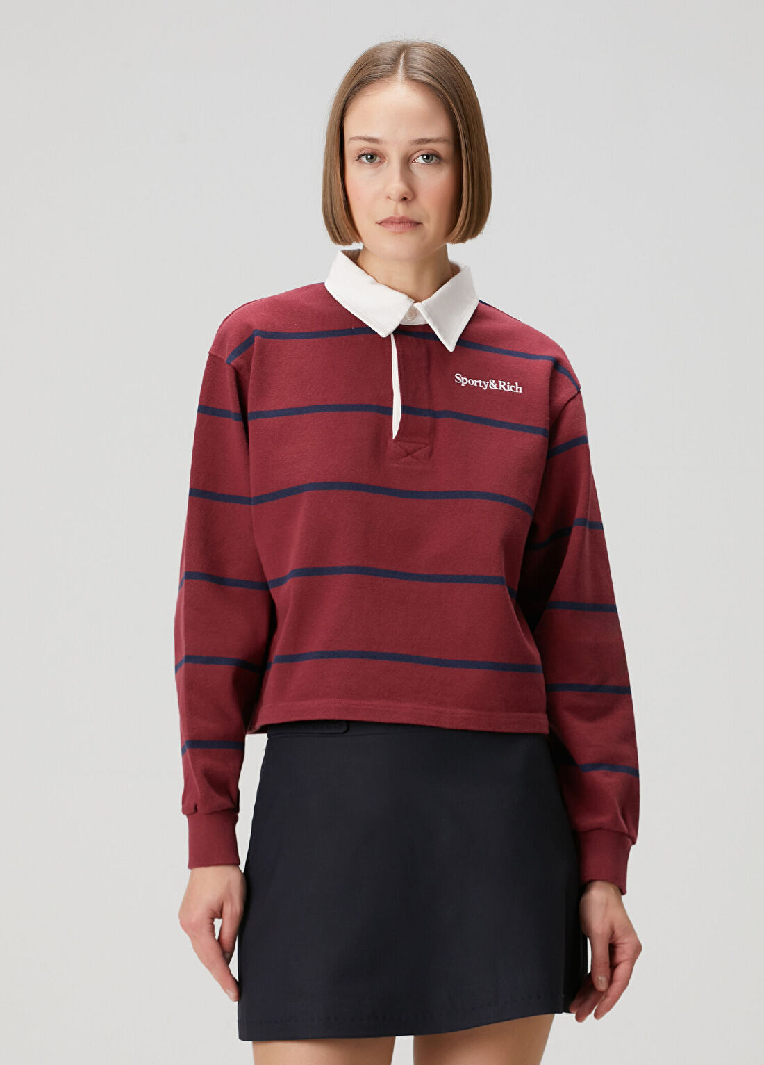 Sporty & Rich Kırmızı Çizgili Polo Üst