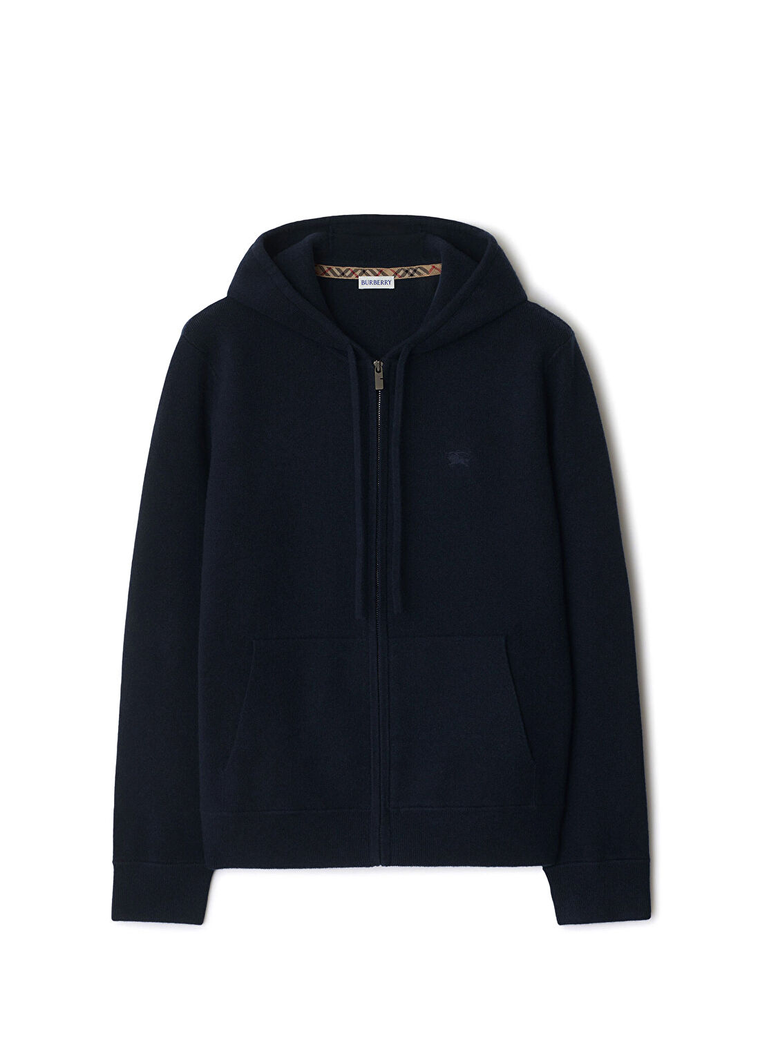 Burberry Cashmere Blend Zip Lacivert Kaşmir Fermuarlı Erkek Sweatshirt