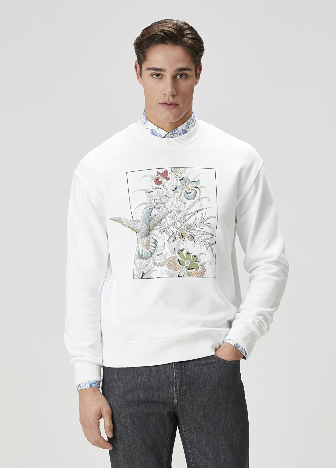 Etro Beyaz Logo Detaylı Sweatshirt görsel 2