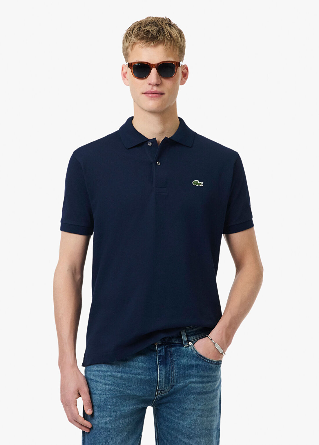 Lacoste L.12.12 Lacivert Polo Yaka Classic Fit Kısa Kollu Erkek T-shirt