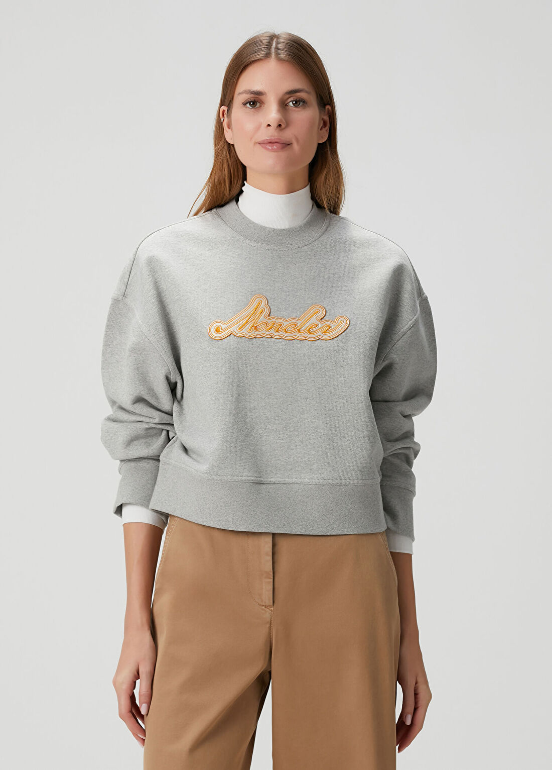 Moncler Gri Logo Detaylı Sweatshirt