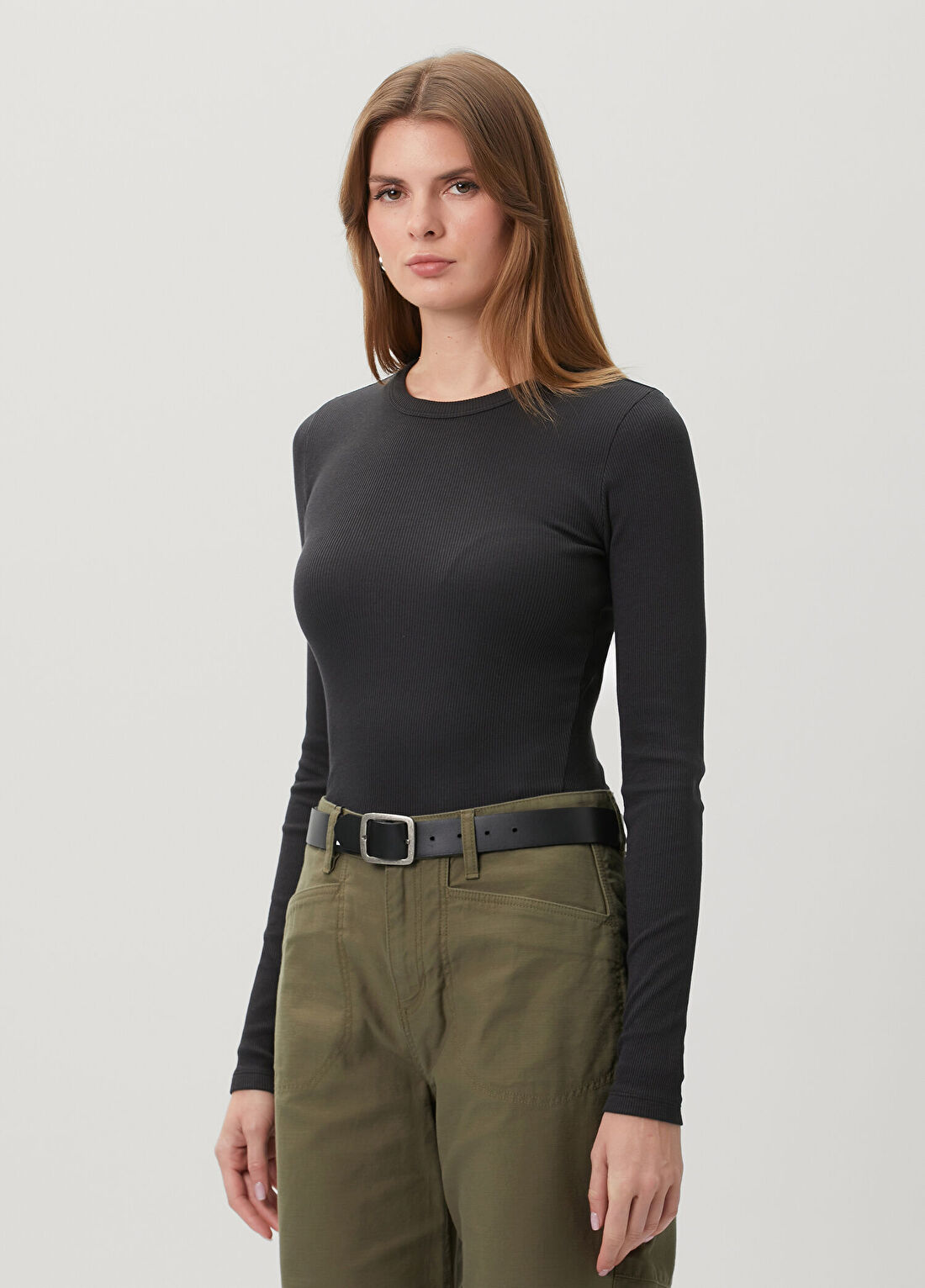 Rag&Bone Essential Siyah Uzun Kol T-shirt görsel 3