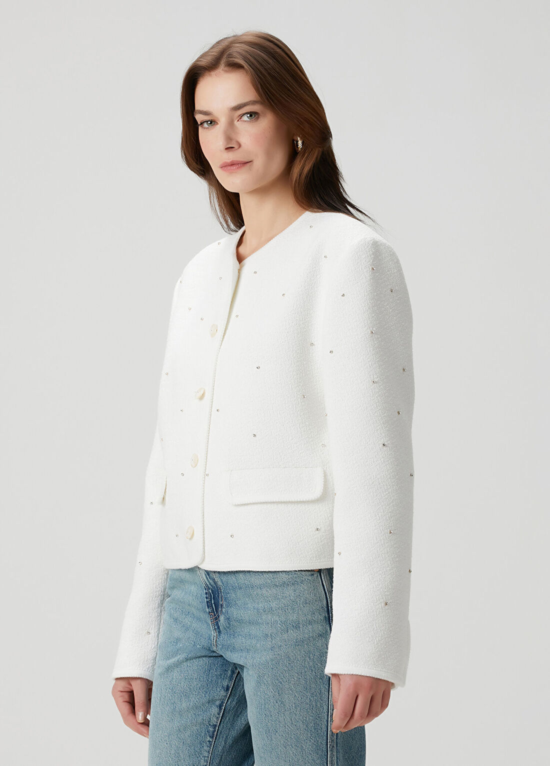 Golden Goose Boxy Fit Beyaz Ceket görsel 3