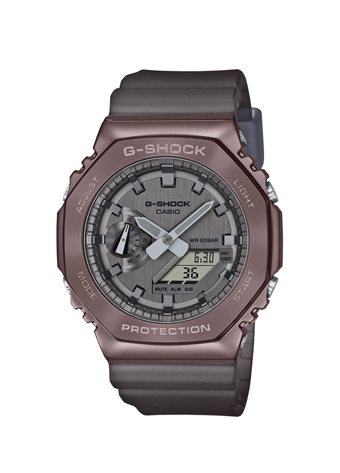 Casio GM-2100MF-5ADR Plastik Kahve Erkek Kol Saati