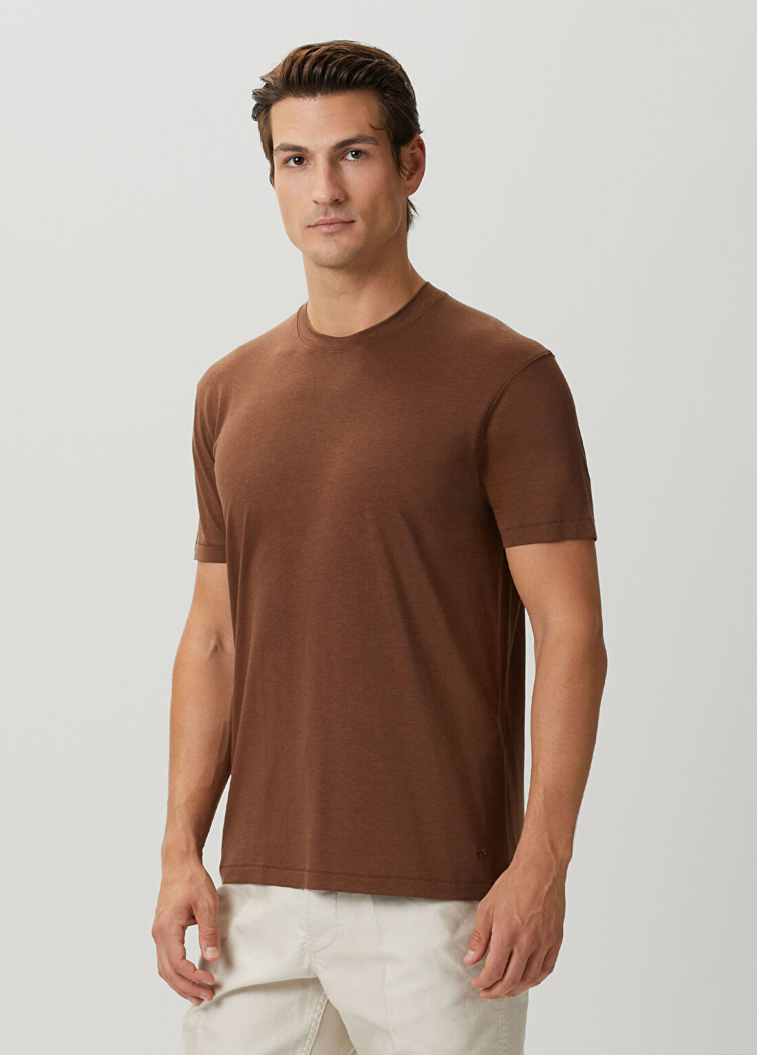 Tom Ford Kahverengi Basic T-shirt görsel 3