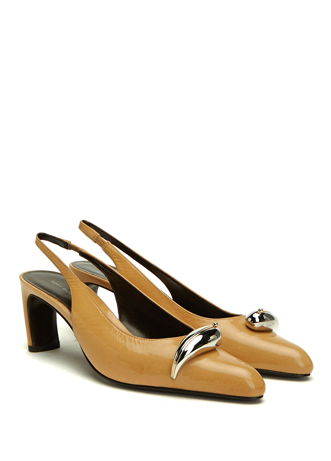 Tory Burch Pierced Camel Deri Topuklu Ayakkabı görsel 3