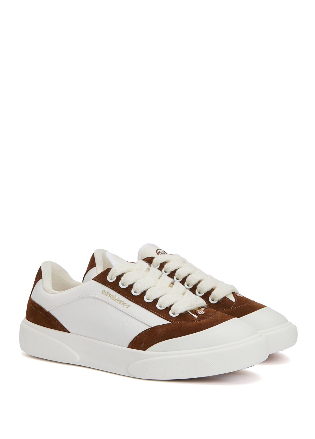 Casablanca Del Mar Kahve Beyaz Erkek Deri Sneaker görsel 2