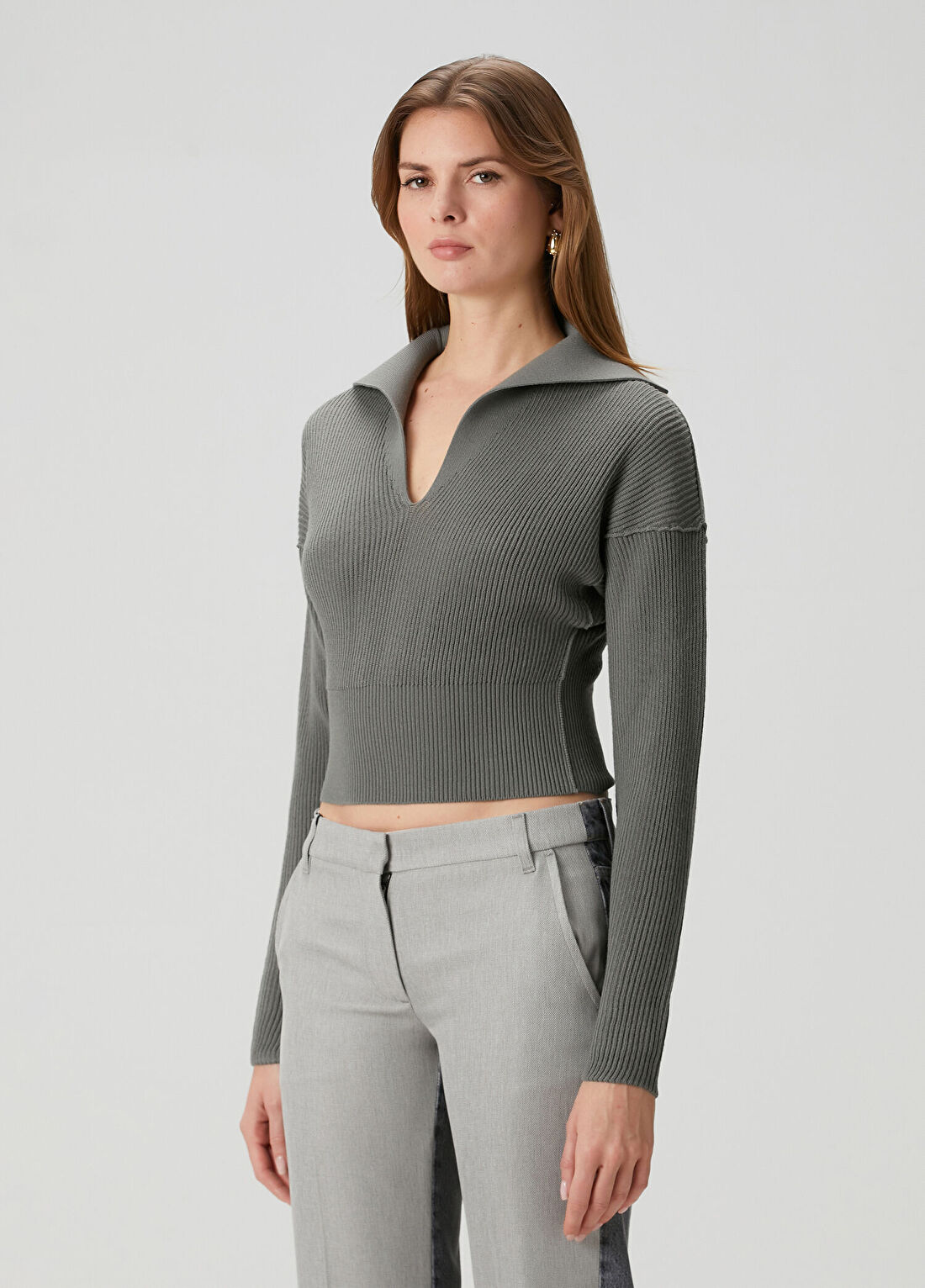 Rick Owens Gri Yeşil Yün Triko