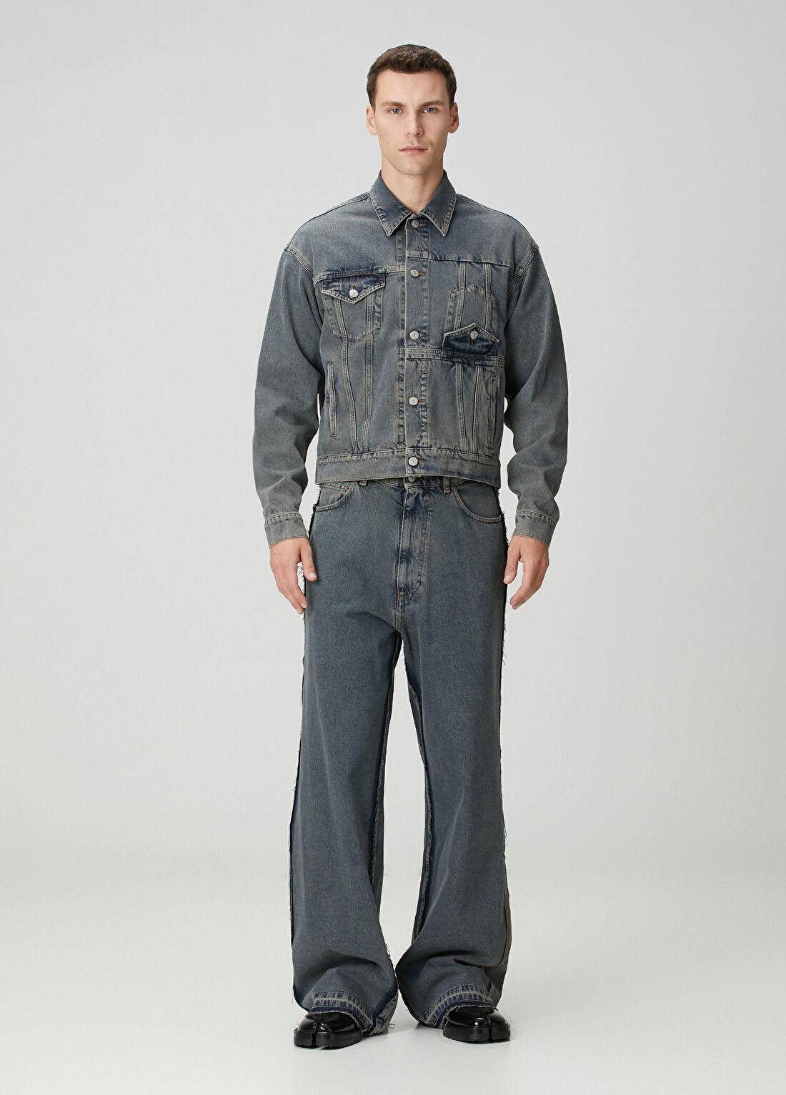 MM6 Maison Margiela Açık Gri Jean Pantolon