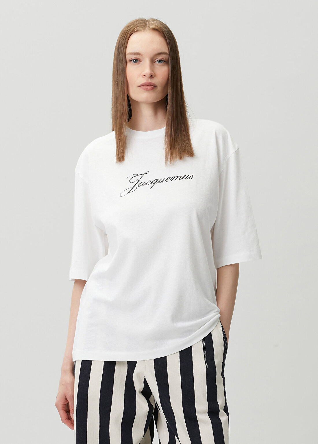 Jacquemus Beyaz Logolu T-shirt