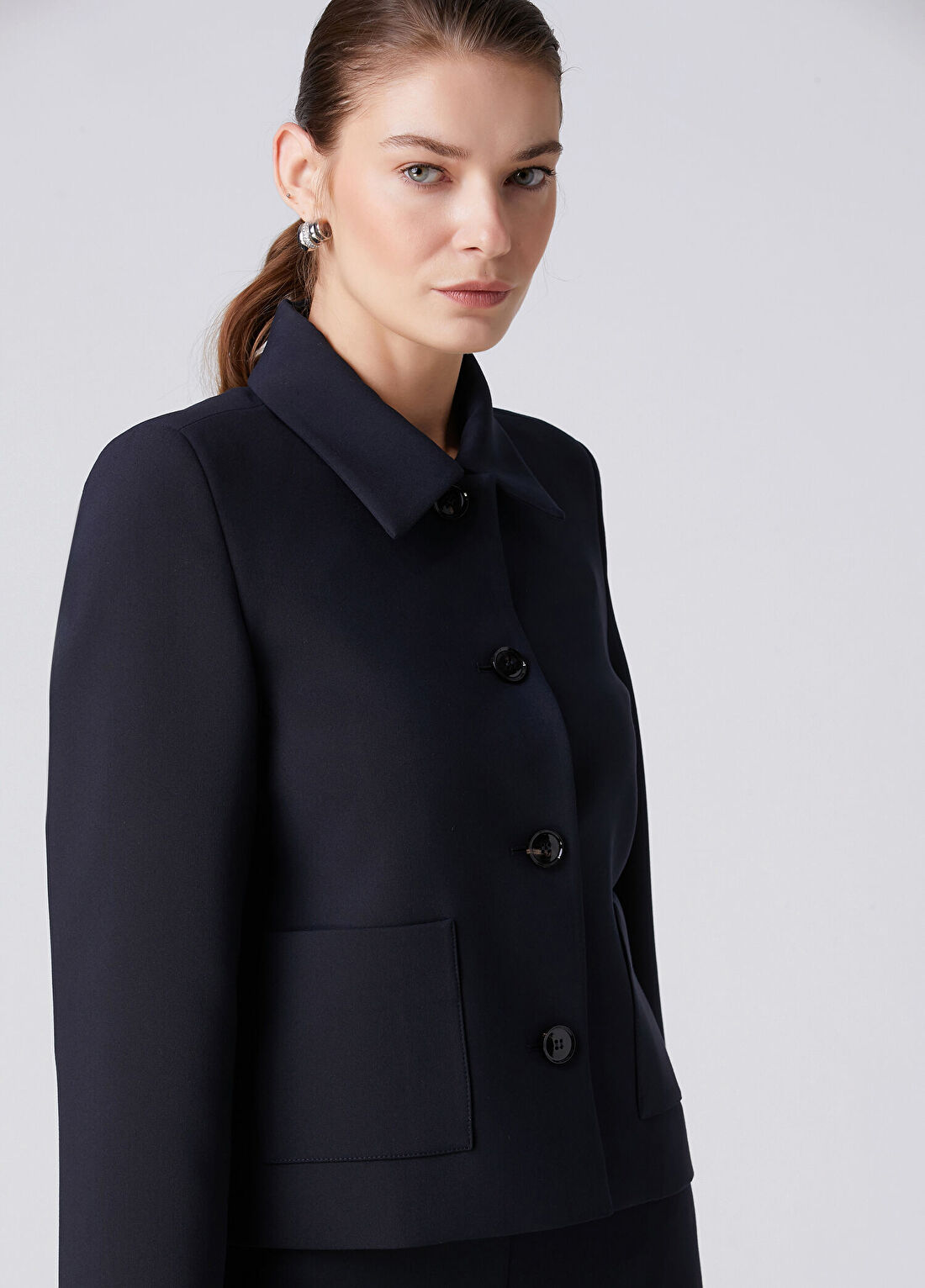 Beymen Collection Lacivert Arkası Pilili Kutu Ceket görsel 2