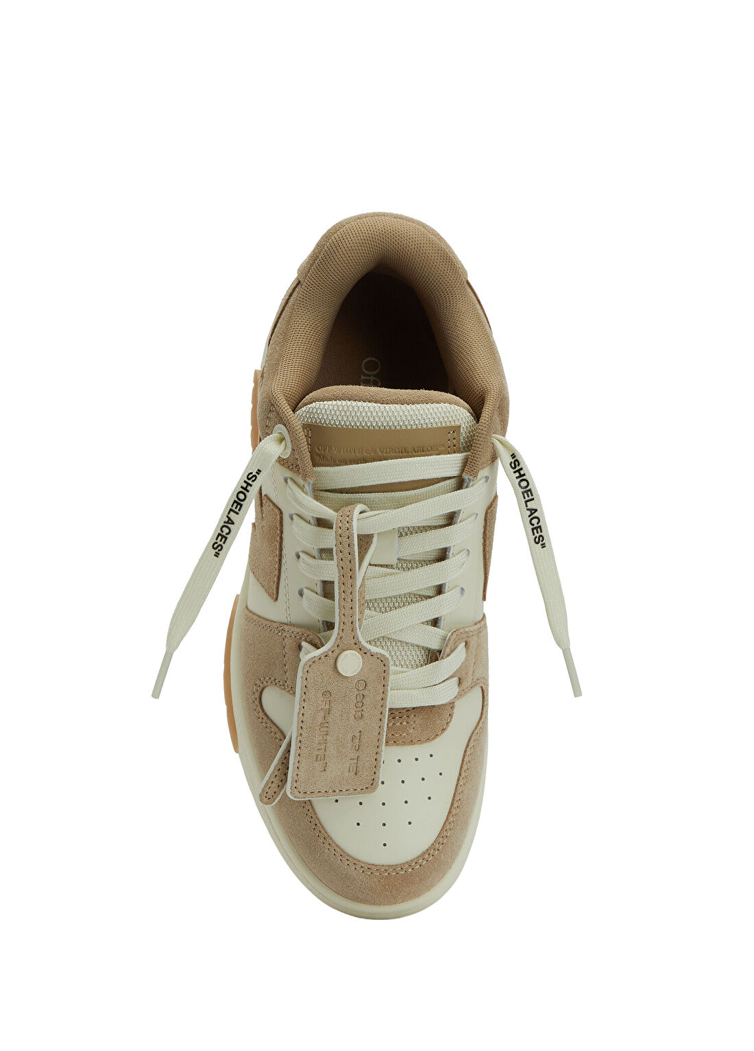 Off-White Bej Kadın Deri Sneaker görsel 4