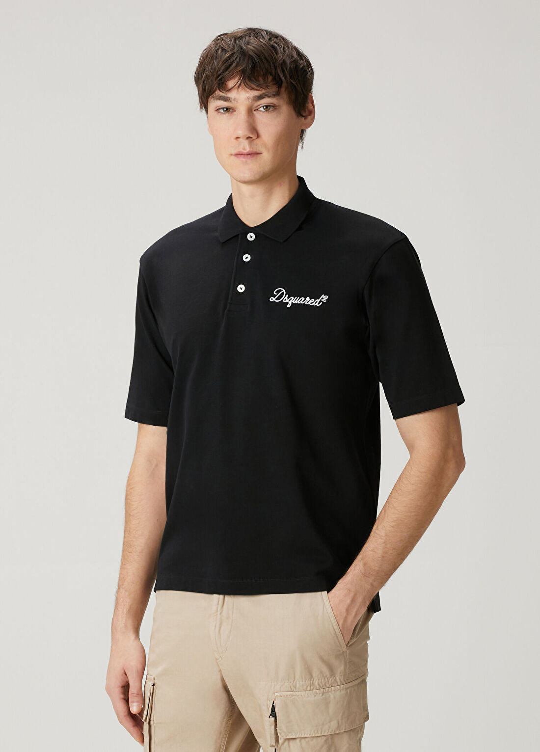 Dsquared2 Siyah Polo Yaka T-shirt görsel 3