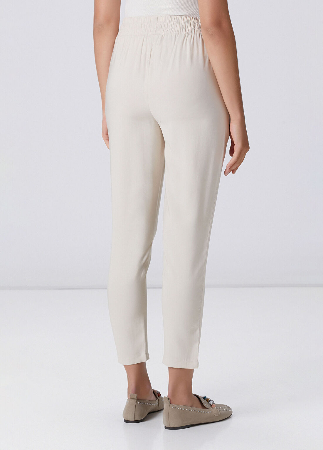 Network Bej Diyagonal Basic Jogger Pantolon görsel 4