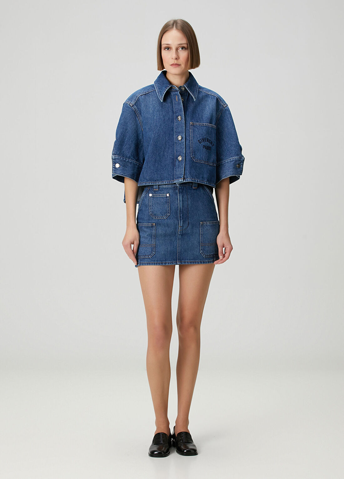 Givenchy Mavi Mini Denim Etek