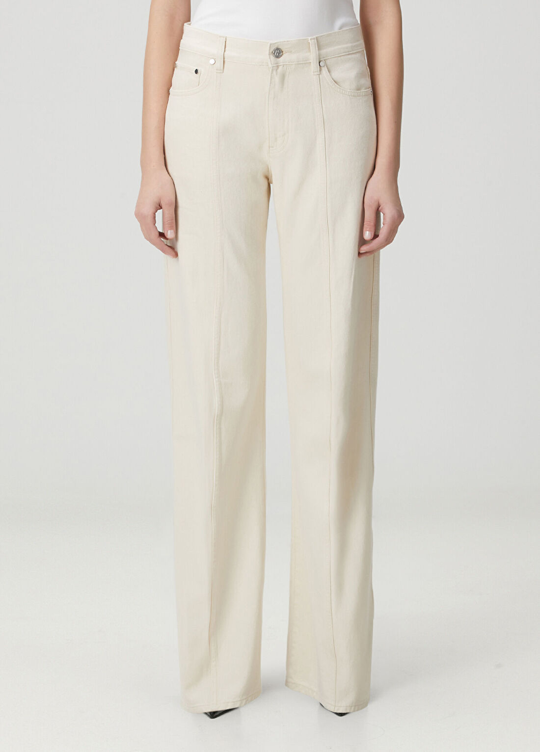 Helmut Lang Ekru Jean Pantolon görsel 2