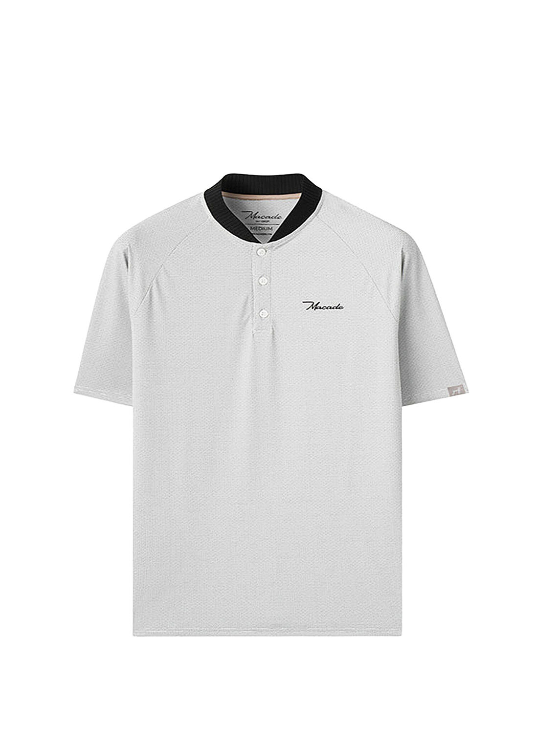 Macade Golf Crew White TR Bomber Gri Kısa Kollu Erkek Golf T-Shirti MPS2651301
