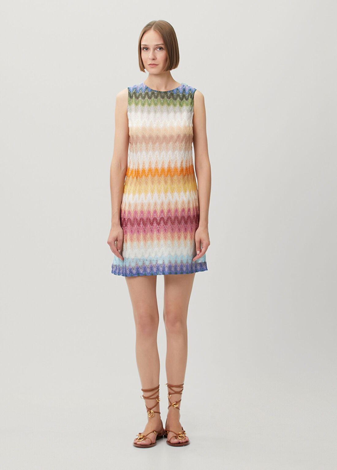 Missoni Çok Renkli Mini Elbise görsel 2