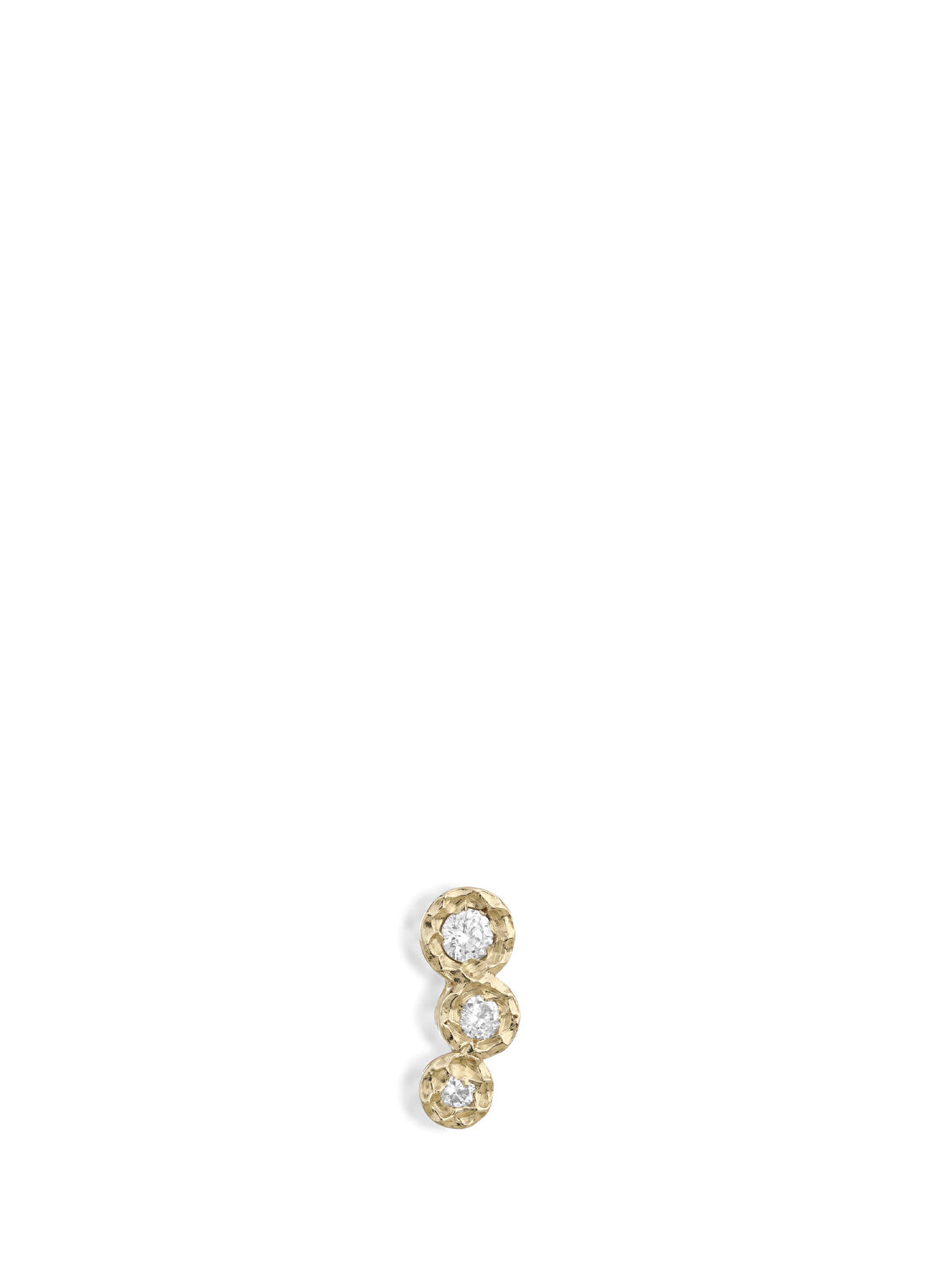 Ginza Design Jewelry Santa Trio Pırlanta Taşlı 14 Ayar Altın Kadın Tek Küpe
