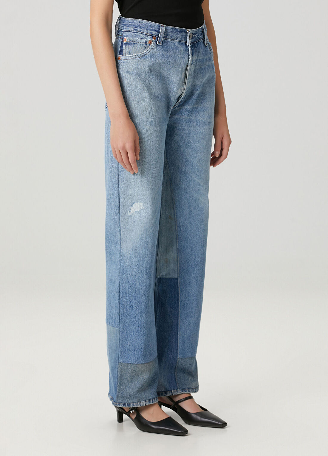 Re/Done Levis Mavi Wide Leg Jean Pantolon görsel 3