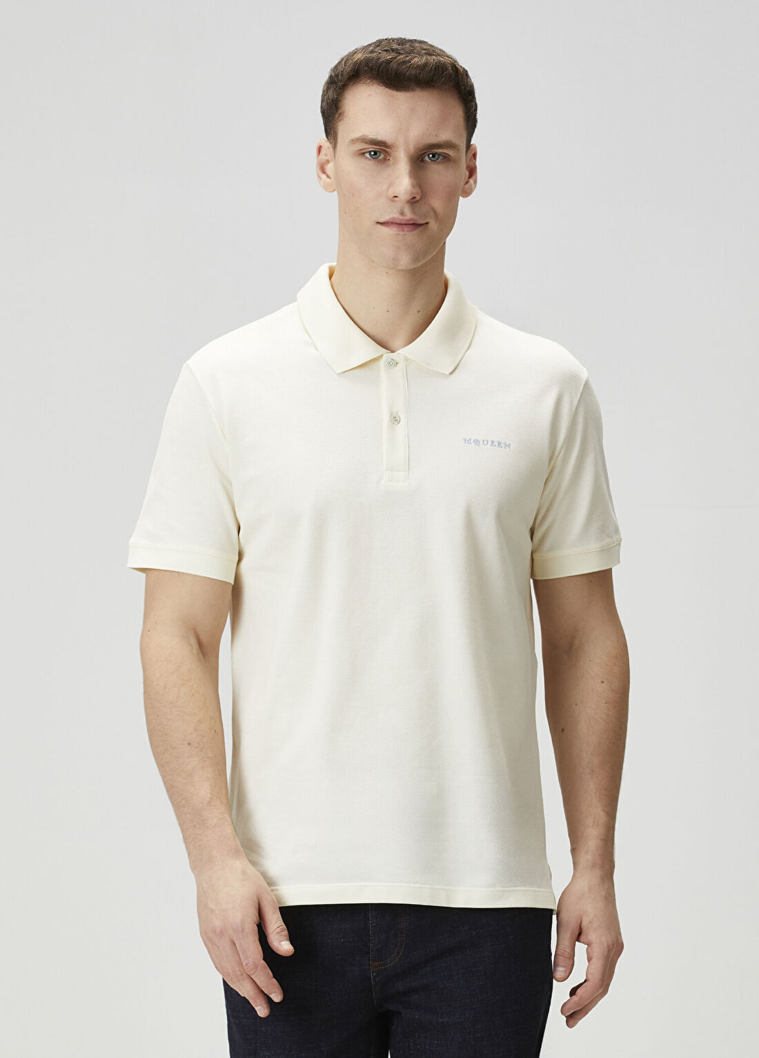 McQueen Krem Polo Yaka T-shirt