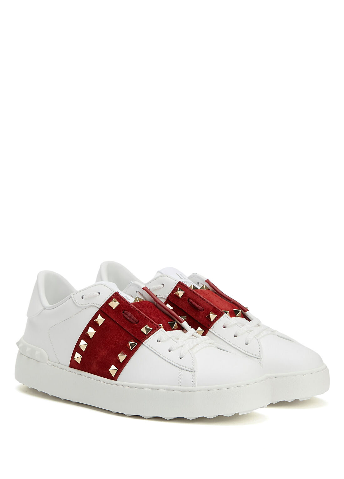 Valentino Garavani Open Royco Beyaz Kırmızı Kadın Deri Sneaker görsel 2