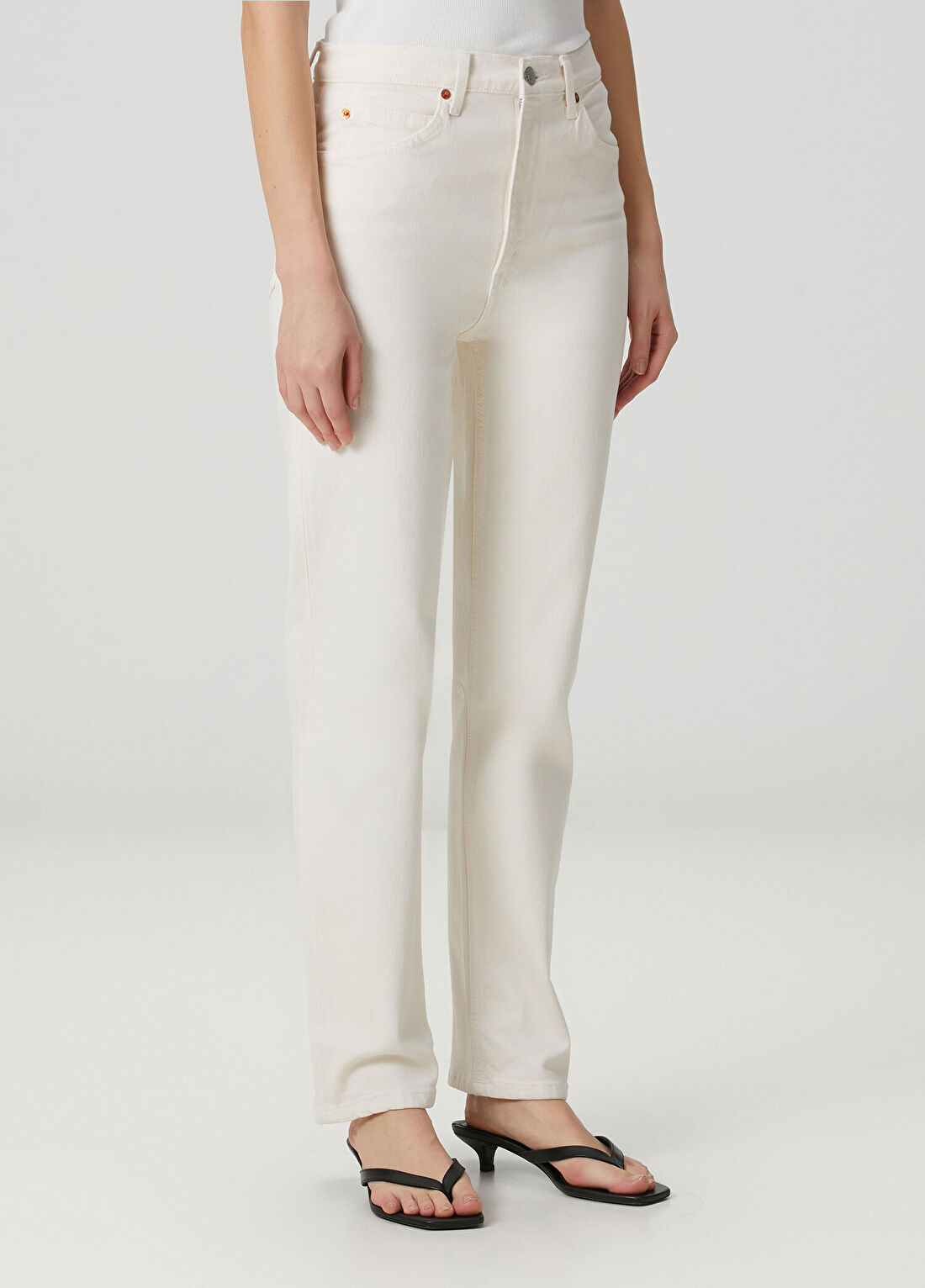 Re/Done 70s Krem Jean Pantolon görsel 3
