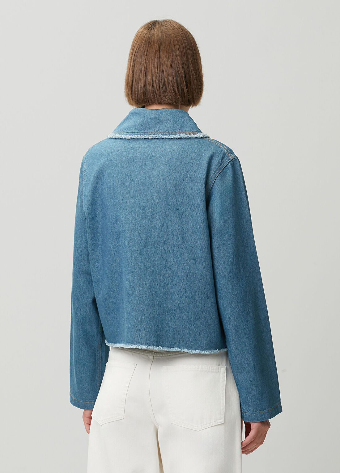 Kenzo Koyu Mavi Denim Ceket görsel 4