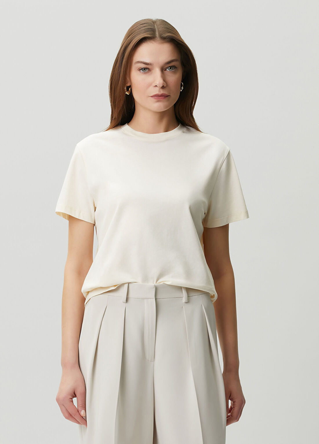 Wardrobe Nyc Kırık Beyaz Basic T-shirt